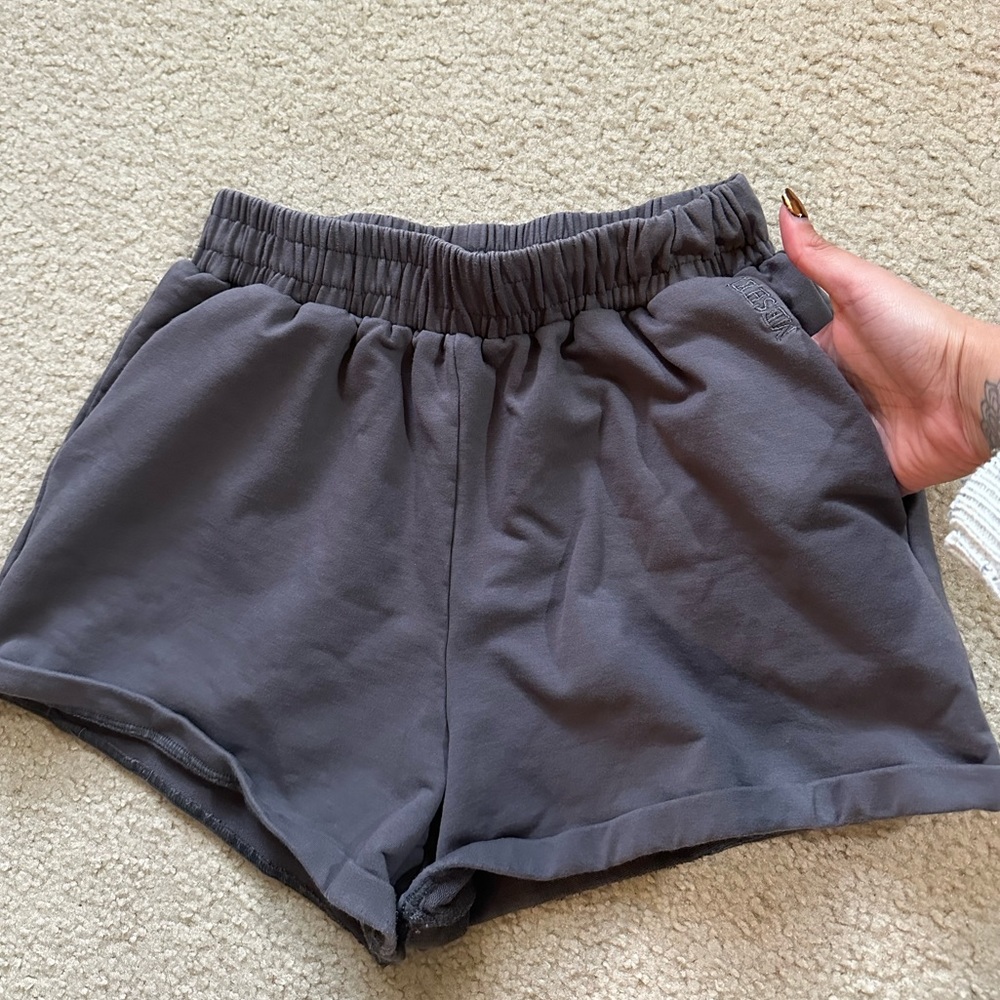 MESHKI Loopback Shorts Charcoal Gray